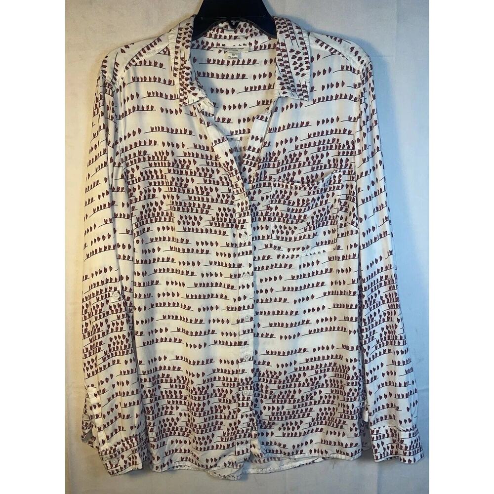 Beach lunch lounge womens Shirt Red Heart Valentine’s Day Size‎ 1X FEBRUARY